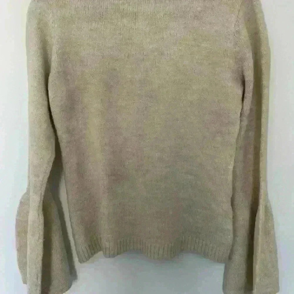MANGO Flared Sleeves Boho Sweater Beige Cappuccino size XS - Picture 3 of 7
